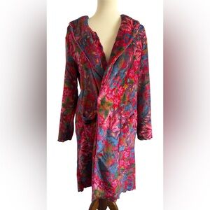 Natural Life Cozy Fleece Floral BOHO Super Soft Robe Size XS *No Belt*
